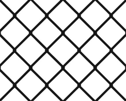 Black chain link fence seamless pattern on white background for design element and texture vector