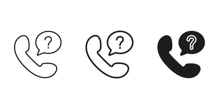Phone With Question Mark Line and Solid Icon. Customer Support, Inquiry, And Helpline Communication Symbol. Assistance And Information Request. Isolated Illustration vector