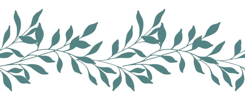 Leaf pattern design in teal color vector