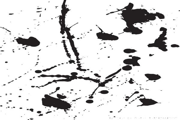 Abstract Black Ink Splatter on White Background