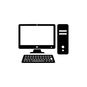 Desktop Computer System Icon vector