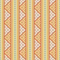 Seamless stripe ethnic pattern with beige, yellow, orange, and green. Repeat vertical geometric weave design. vector