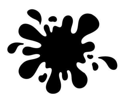 Black ink drop and splashes.Blotter spots, liquid paint drip drop splash and ink splatter. Blobs and splatters. Creating a grunge design element. Isolated illustration. Hand drawn sketch style vector