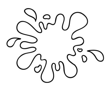 Line ink drop and splashes.Blotter spots, liquid paint drip drop splash and ink splatter. Blobs and splatters. Creating a grunge design element. Isolated illustration. Hand drawn sketch style. vector