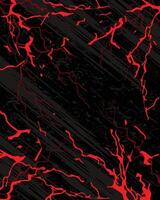 Red lightning pattern on black background vector