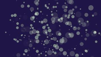 Dynamic and chaotic movement of particles on abstract purple background, particle wallpaper video
