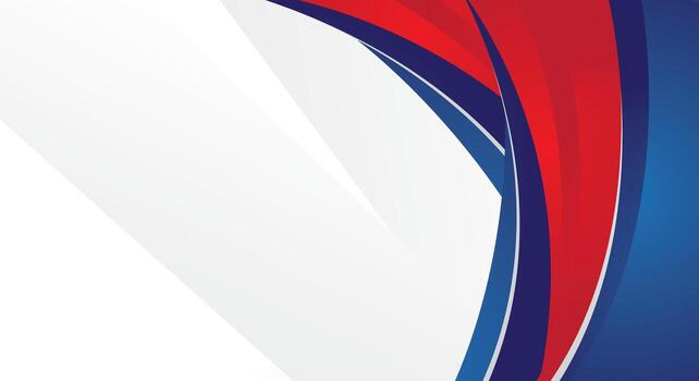 Abstract blue and red gradient curved shape on white background vector