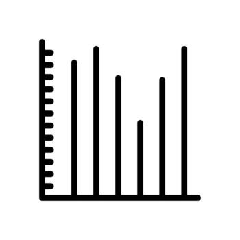 Vertical Bar Chart icon single thin line vector