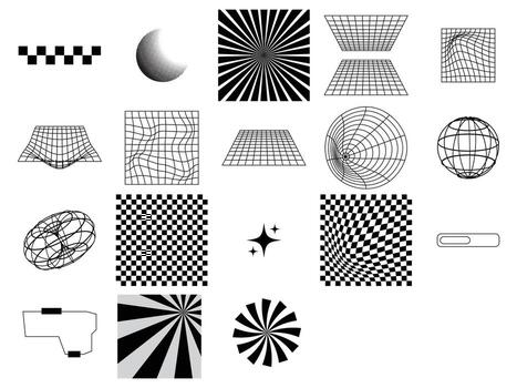 Retro Y2k Outline Element. Easy To Edit. EPS 10 vector