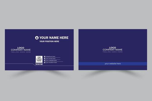 Minimalist Business Card Design Templates with QR code vector