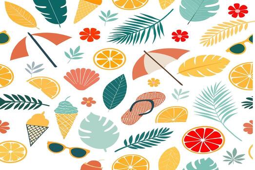 Natural,food and element pattern Design with abstract shapes vector