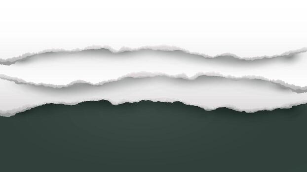 Torn paper edges against a dark surface, realistic paper texture vector