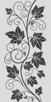 Elegant Grapevine Swirls, A Botanical Pattern with Delicate Foliage vector