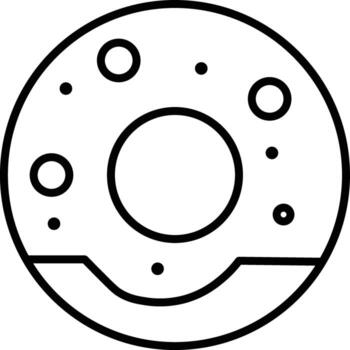 redondo freno Dto con múltiple agujeros negro contorno sencillo automotor parte ilustración aislado en transparencia antecedentes mínimo estilo mecánico componente No texto neutral emoción vector