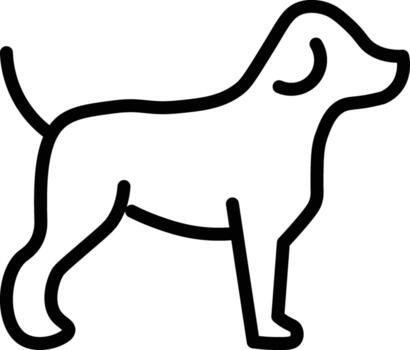 Dog outline, simple black line drawing, isolated on transparency background, minimalistic style, suitable for pet icon or logo design, clean and modern appearance vector