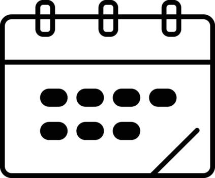 Calendar icon schedule symbol date reminder event planning time management simple black outline isolated on transparency background minimal design organization concept illustration vector