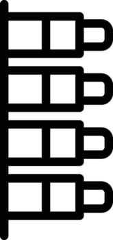 Four horizontal black plug icons electrical socket power outlet simple line style isolated on transparency background minimalistic utility energy technology connection vector