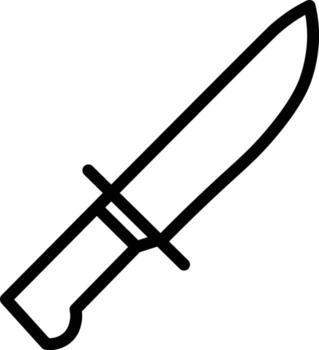 Knife outline sharp blade simple black line drawing isolated on transparency background minimalistic style kitchen utensil tool illustration clean design practical object vector