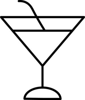 cóctel vaso icono con paja, sencillo negro describir, minimalista estilo, aislado en transparencia fondo, moderno ilustración, adecuado para bar o bebida menú diseño vector