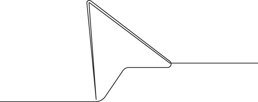 Pointer or cursor icon, bold outline, appearance of an arrow, sharp edges and directional with isolated background vector