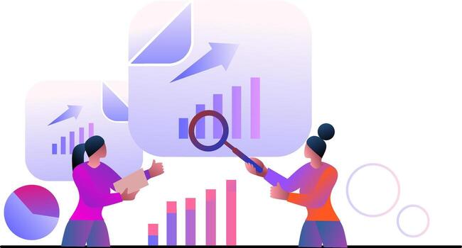 Business professionals analyzing data trends vector