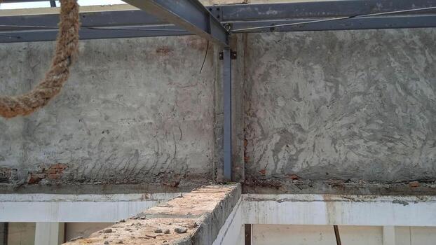 Structure of steel for building construction photo