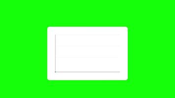 área gráfico ou gráfico crescendo animação em verde tela video