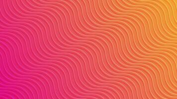 vågig rader mönster på en värma röd orange Färg lutning bakgrund med 3d optisk illusion isometrisk effekt. full hd och looping animation. video