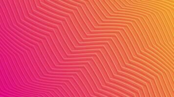 zick Zack Linien Muster auf ein warm rot Orange Farbe Gradient Hintergrund mit 3d optisch Illusion isometrisch Wirkung. voll hd und Schleifen Animation. video