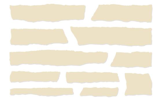 Paper with torn scrap edges and ripped beige texture for notebook or sticker use. Blank collage with rough memo and vintage element design. Perfect for empty notes vector