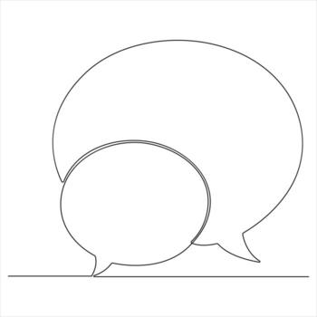Continuous speech bubble single line drawing dialogue speech bubble border vector