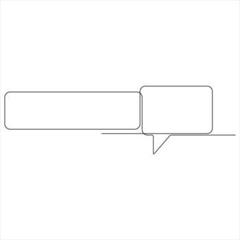 Continuous one line art speech bubble simple dialogue bubble border vector