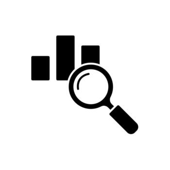 Icon a analyzing, isolated against a clean background. vector