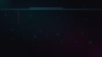 Abstract digital grid animation with cyan and magenta lights on dark background video