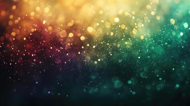 Multicolored bokeh lights with a gradient of red, yellow, and green create a festive backdrop photo