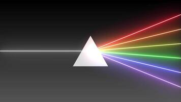 prisma luz refração introdução - dinâmico prismático espectro animação video
