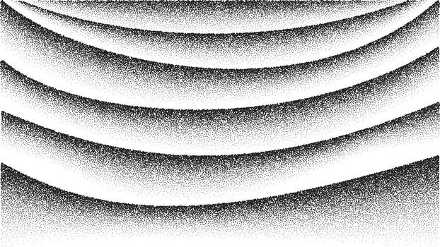 Grainy Wave Gradient Background with Dots Halftone Texture. Monochrome Sand Dust Pattern. vector