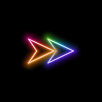 Bright blue neon arrows on a transparent background, pointing in opposite directions. Future and abstract design with a modern and minimalist look, ideal for technology and movement concepts. vector