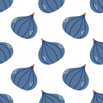Fig seamless pattern on white background. pattern illustration of fig fruit suitable for seamless textiles and backgrounds. vector