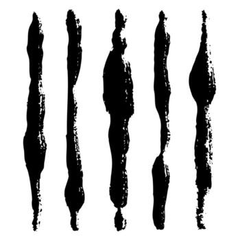 Permanent marker lines for underlining and highlighting. Black marker stroke set with bold, rough edges. Perfect for design accents and emphasis. marker line collection. vector