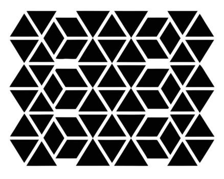 Striking Black and White Geometric Pattern Interlocking Triangles and Rhombuses Create a Hypnotic Optical Illusion vector