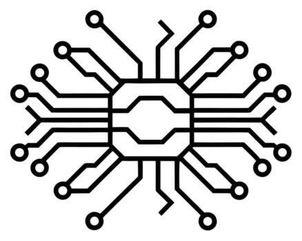 Abstract Circuit Board Design Intricate Lines and Nodes in a Stylish Black and White Minimalist Style vector