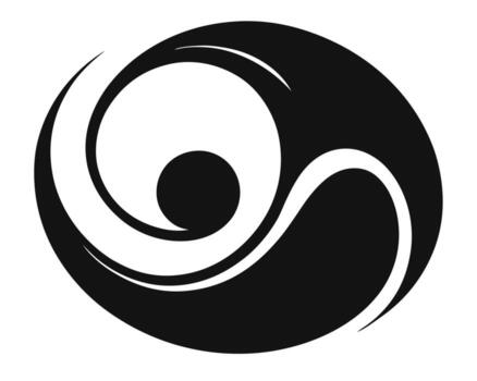 Serene Black and White Abstract Swirling Design A Yin and Yang Inspired Circular Graphic for Peaceful Meditation and Balance vector