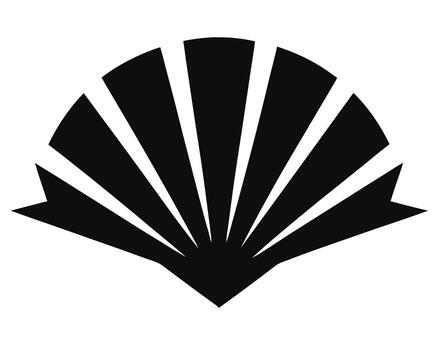 Striking Black Shell Icon Elegant, Abstract Seashell Design in Minimalist Style, Perfect for Summer Branding vector