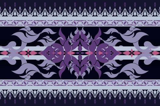 Fabric pattern design from local Thai patterns in Asian style vector