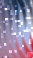 verticale dinamico mosaico griglia animazione con mutevole rettangoli nel blu, rosso, bianca, e grigio, la creazione di un' moderno Guarda. video