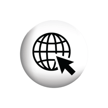 een wereldbol met een pijl richten naar het Aan een wit knop png