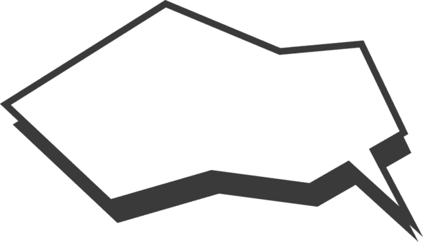 Comic speech bubble. Anime text cloud. Cartoon balloon box with shadow. Cute graphic shape for sale design png