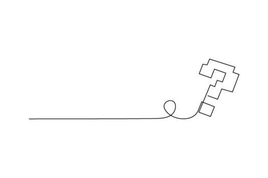 minimalista línea Arte representa un pregunta marca un continuo línea crea un forma con misterio vector
