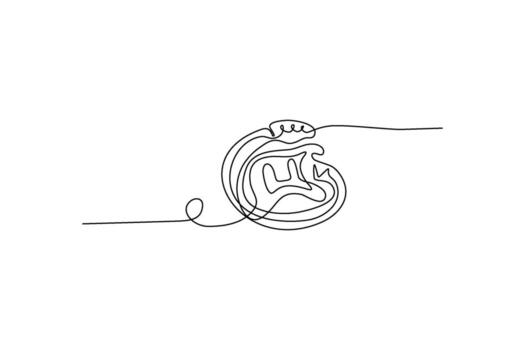 A single continuous line drawing with loops and curves against a white backdrop Abstract composition vector